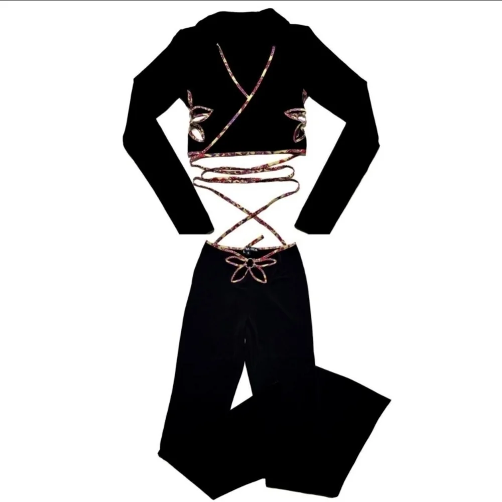 I AM GIA Renalee Set Black Floral Size Medium Authentic - Picture 3 of 16